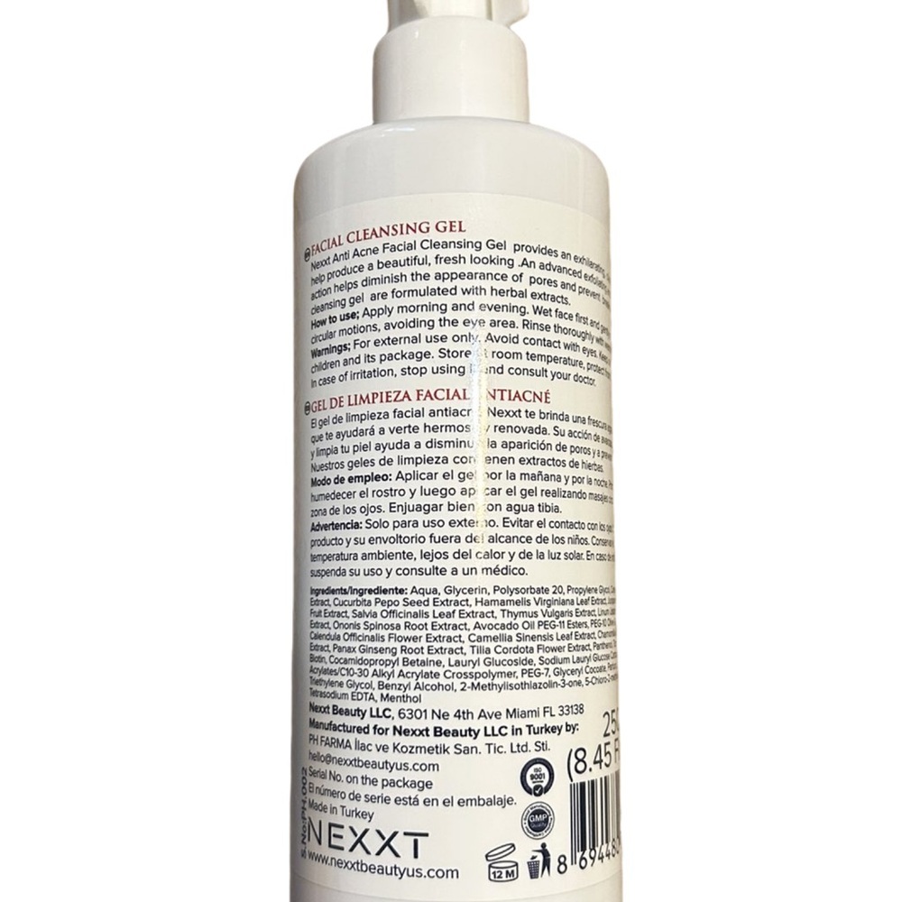 NEXXT Anti Acne Facial Cleansing Gel 250ml | Face Wash | Deep Clean Acne Control - Picture 3 of 3